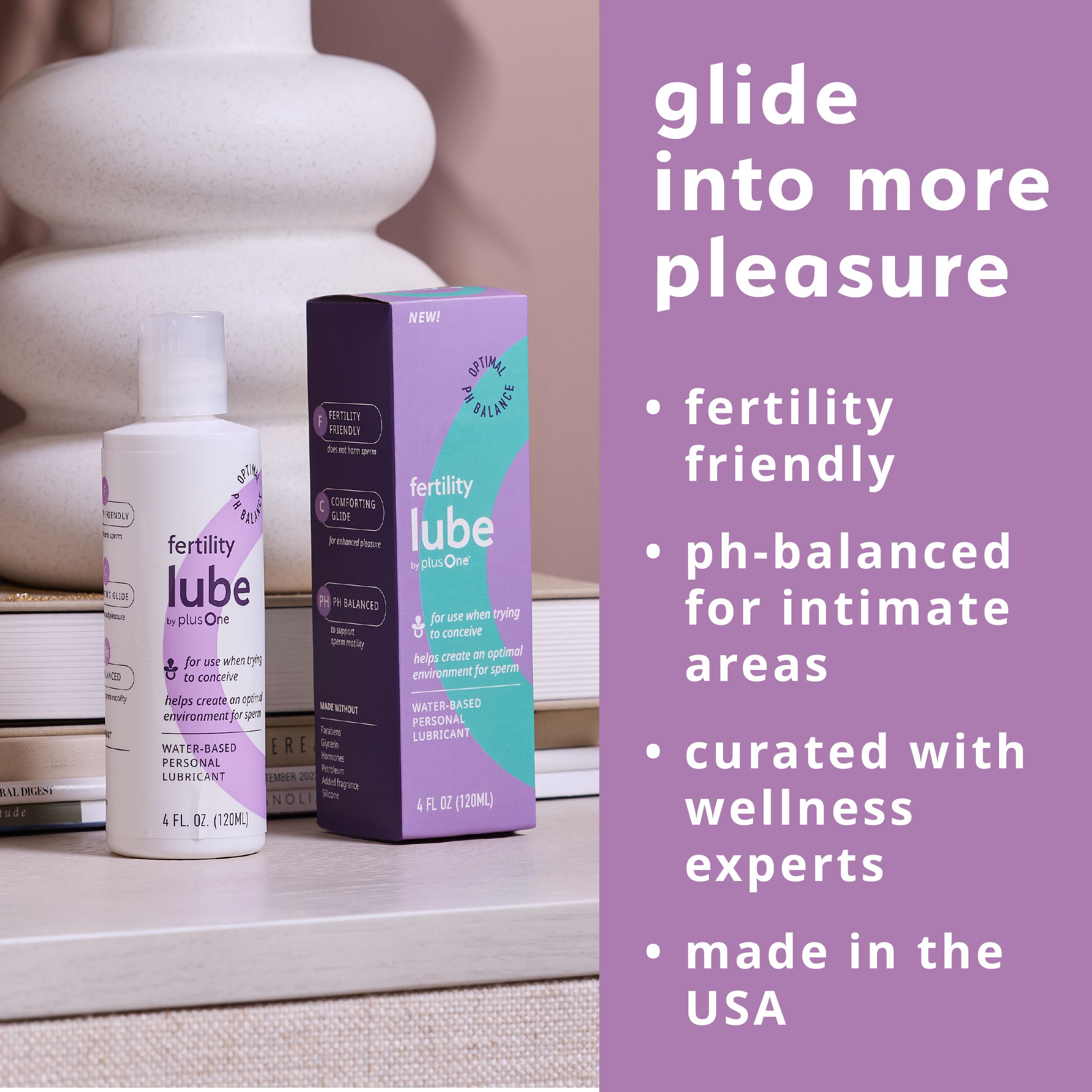 Fertility Lube Sperm-Friendly Personal Lubricant for Couples plusOne Fertility Lube Sperm-Friendly Personal Lubricant for Couples plusOne