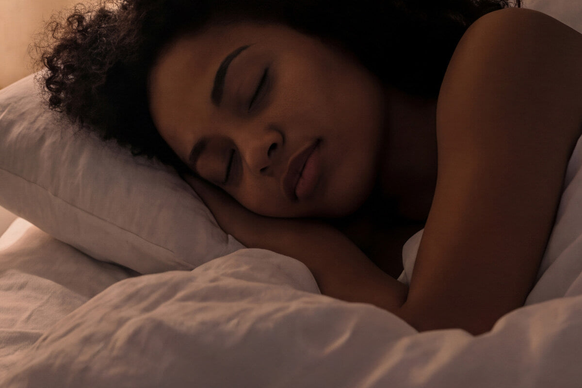 A woman sleeping well