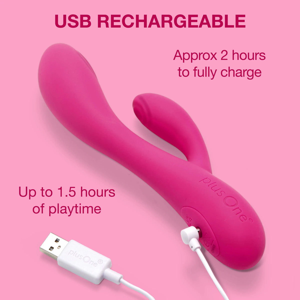 plusOne® Dual Rabbit Vibrating Massager