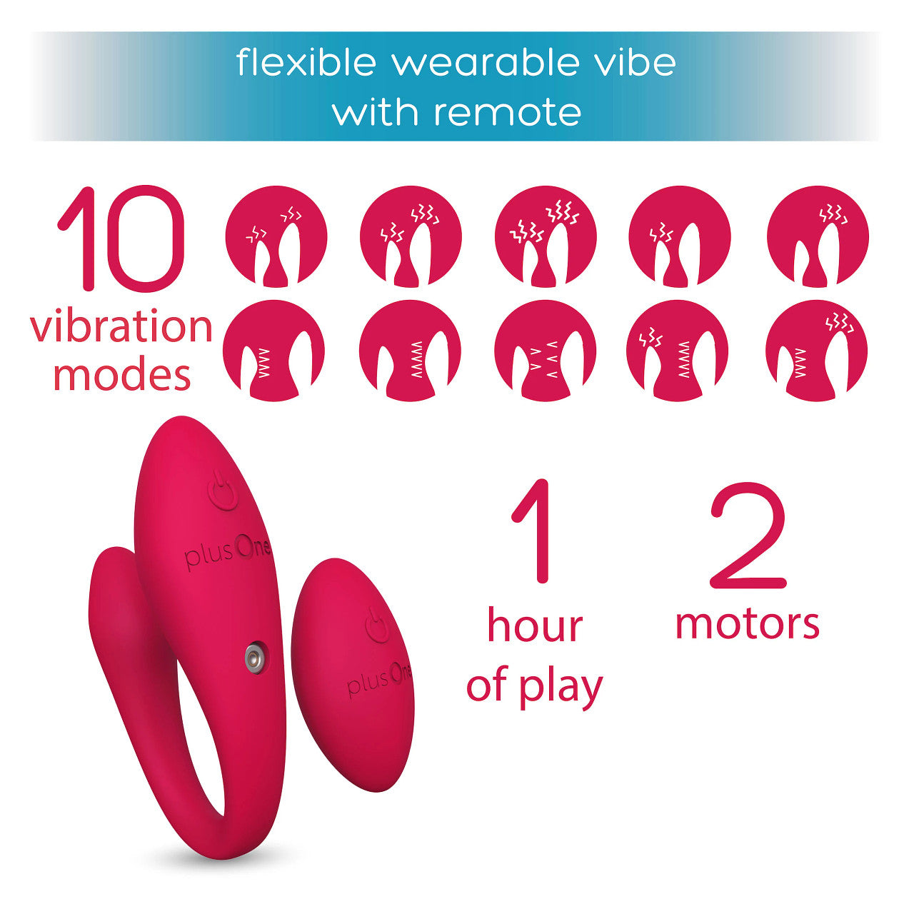 
                  
                    plusOne® flexible wearable vibe with remote
                  
                