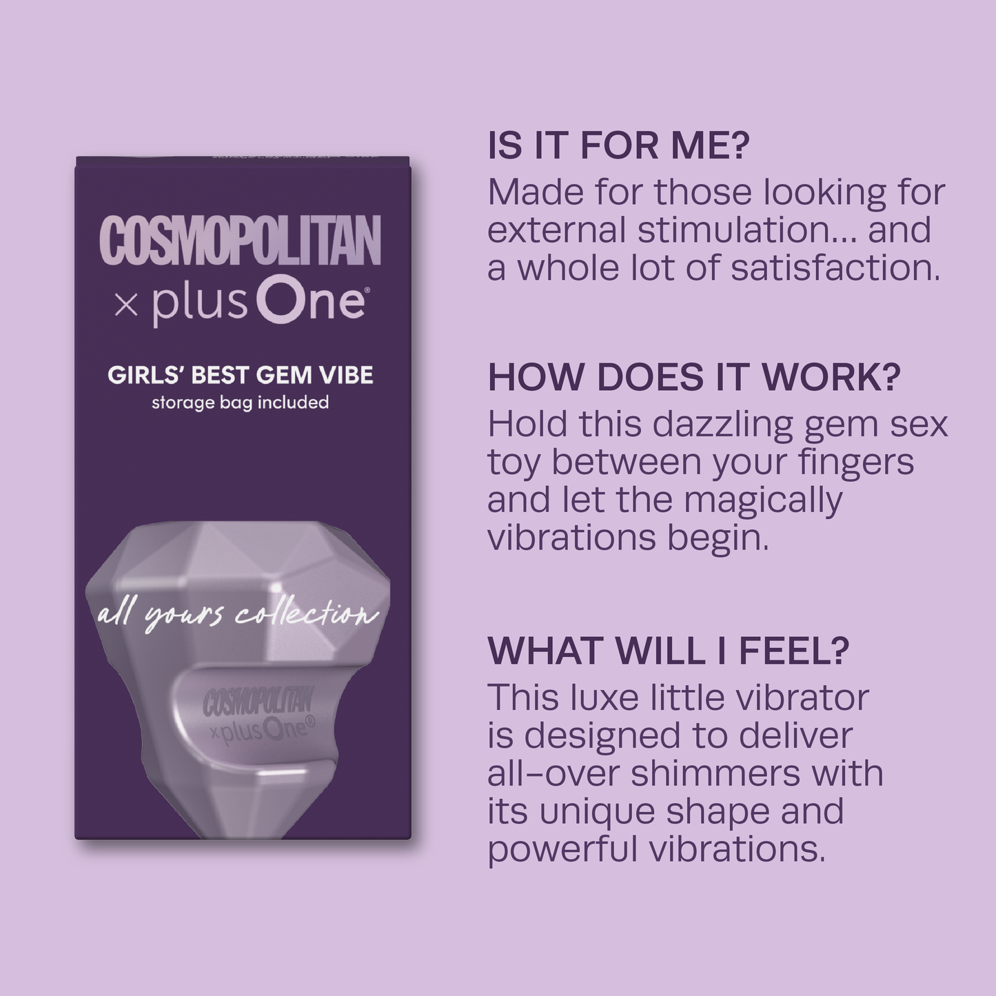 Cosmopolitan X plusOne Girls' Best Gem Vibe Cosmopolitan X plusOne Girls' Best Gem Vibe