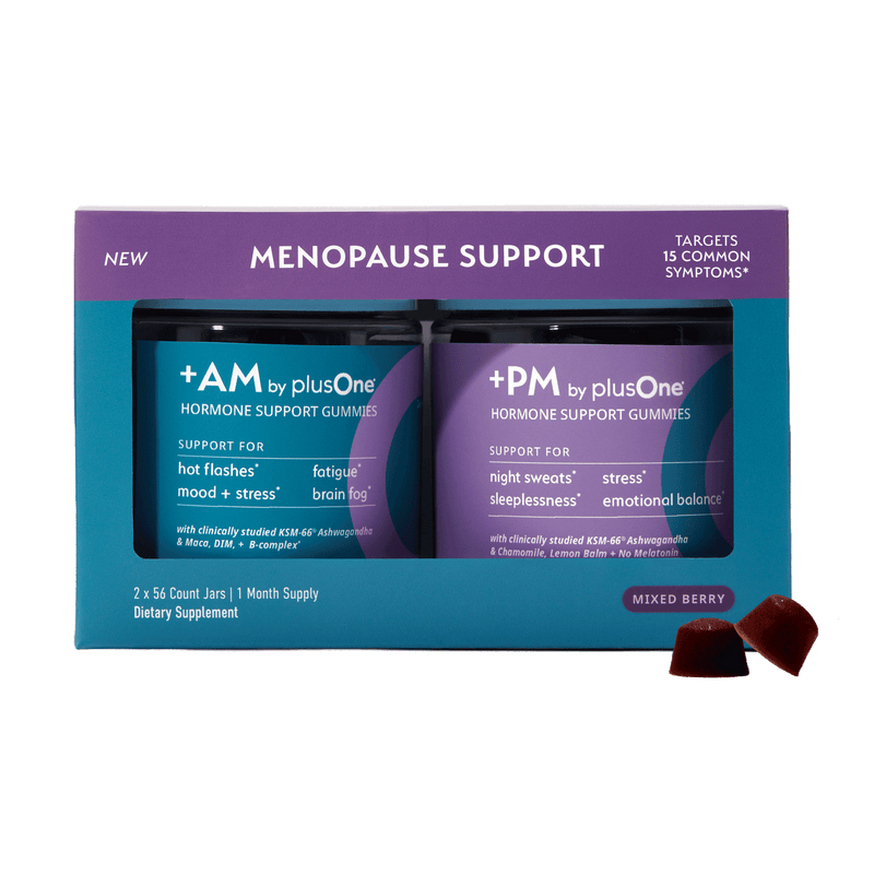 plusOne 24-Hour Menopause Support Gummies, +AM and +PM