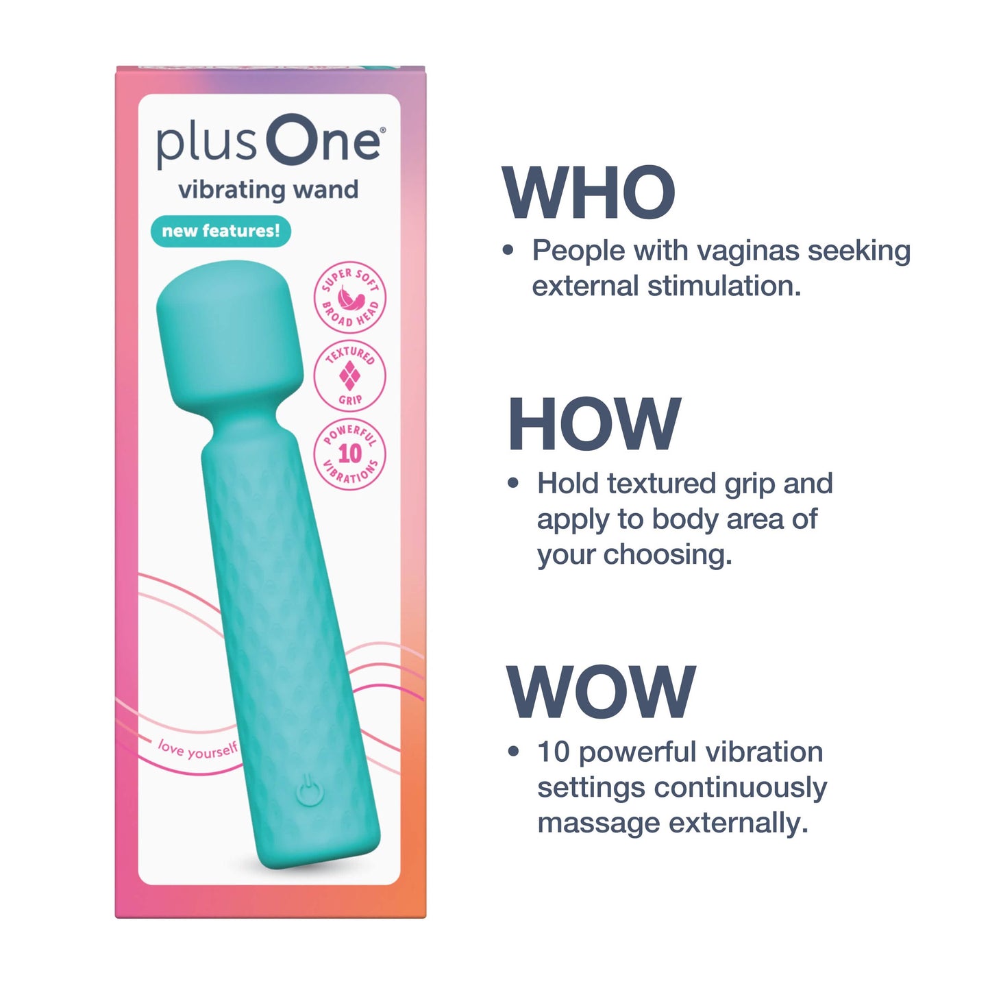 Vibrating Wand - USB rechargeable | plusOne Official Vibrating Wand - USB rechargeable | plusOne Official