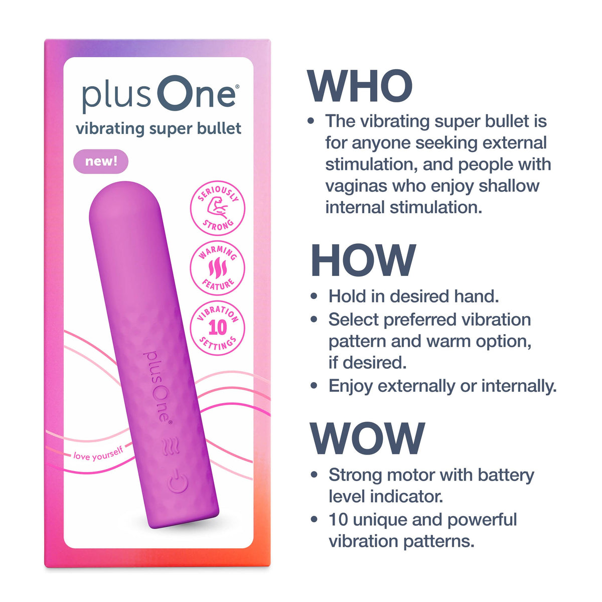plusOne vibrating super bullet