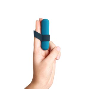 vibrating bullet in hand with finger sleeve