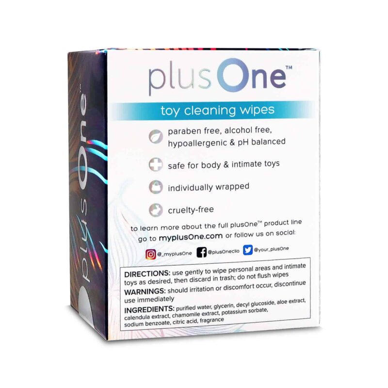 plusOne® toy cleaning wipes back of box