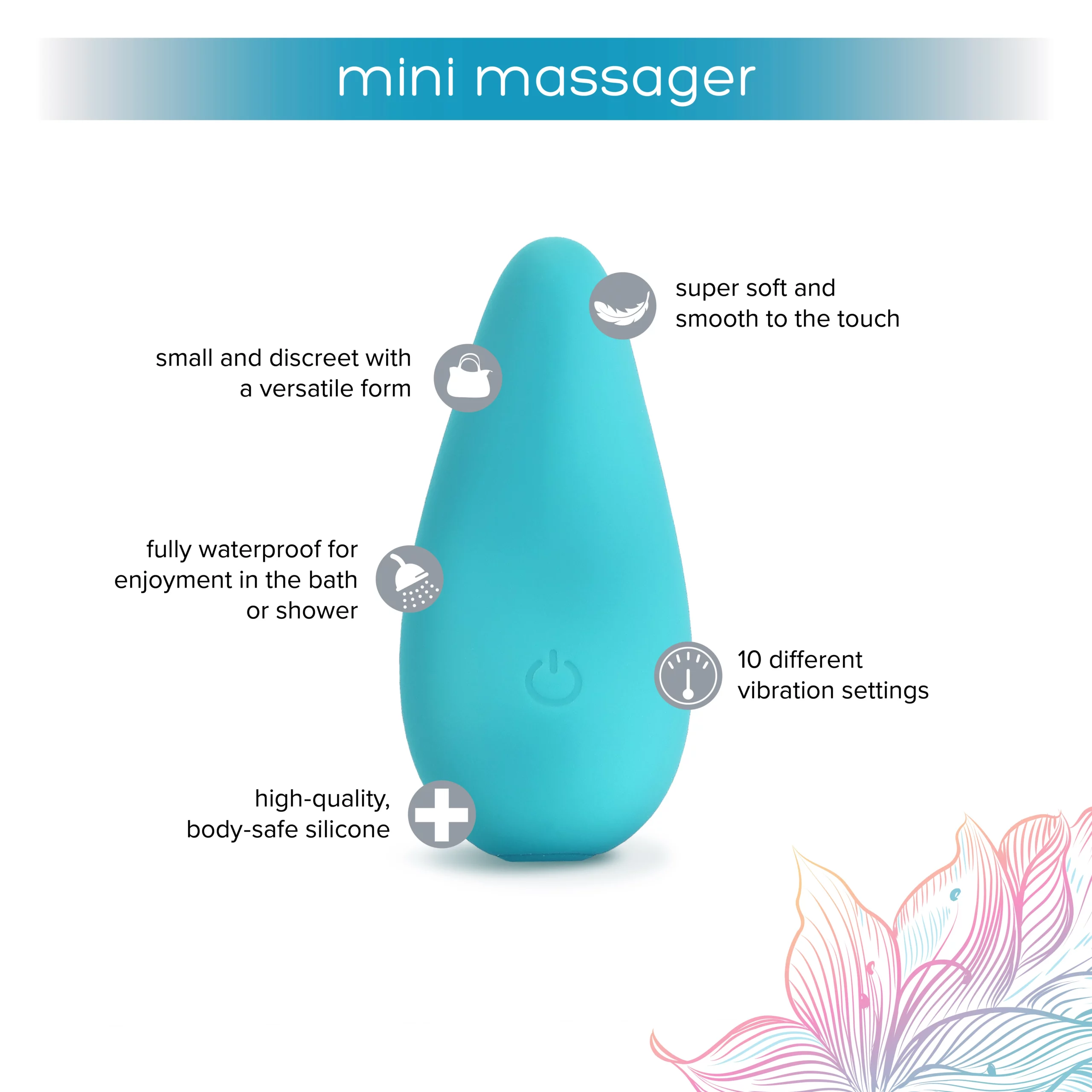 Plus One Waterproof Rechargeable Dual Vibrating High Quality Body Safe  Silicone Massager